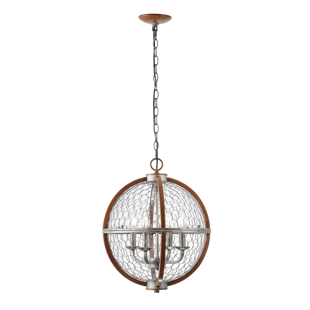 Gaines Adjustable Iron Rustic Industrial Led Pendant. Picture 1
