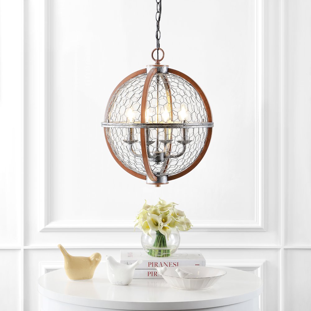 Gaines Adjustable Iron Rustic Industrial Led Pendant. Picture 7