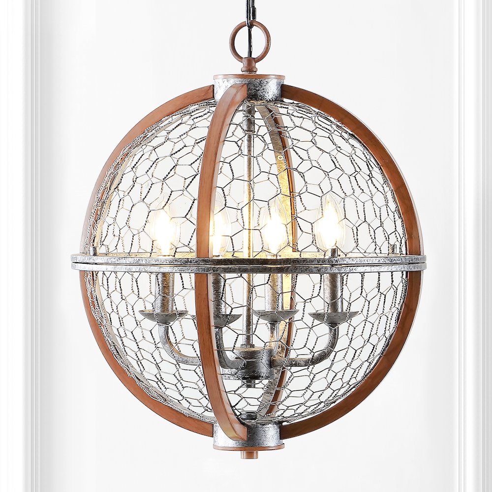 Gaines Adjustable Iron Rustic Industrial Led Pendant. Picture 5