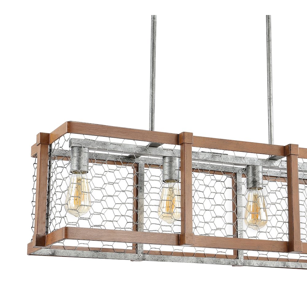 Gaines Linear Adjustable Iron Rustic Industrial Led Pendant. Picture 3