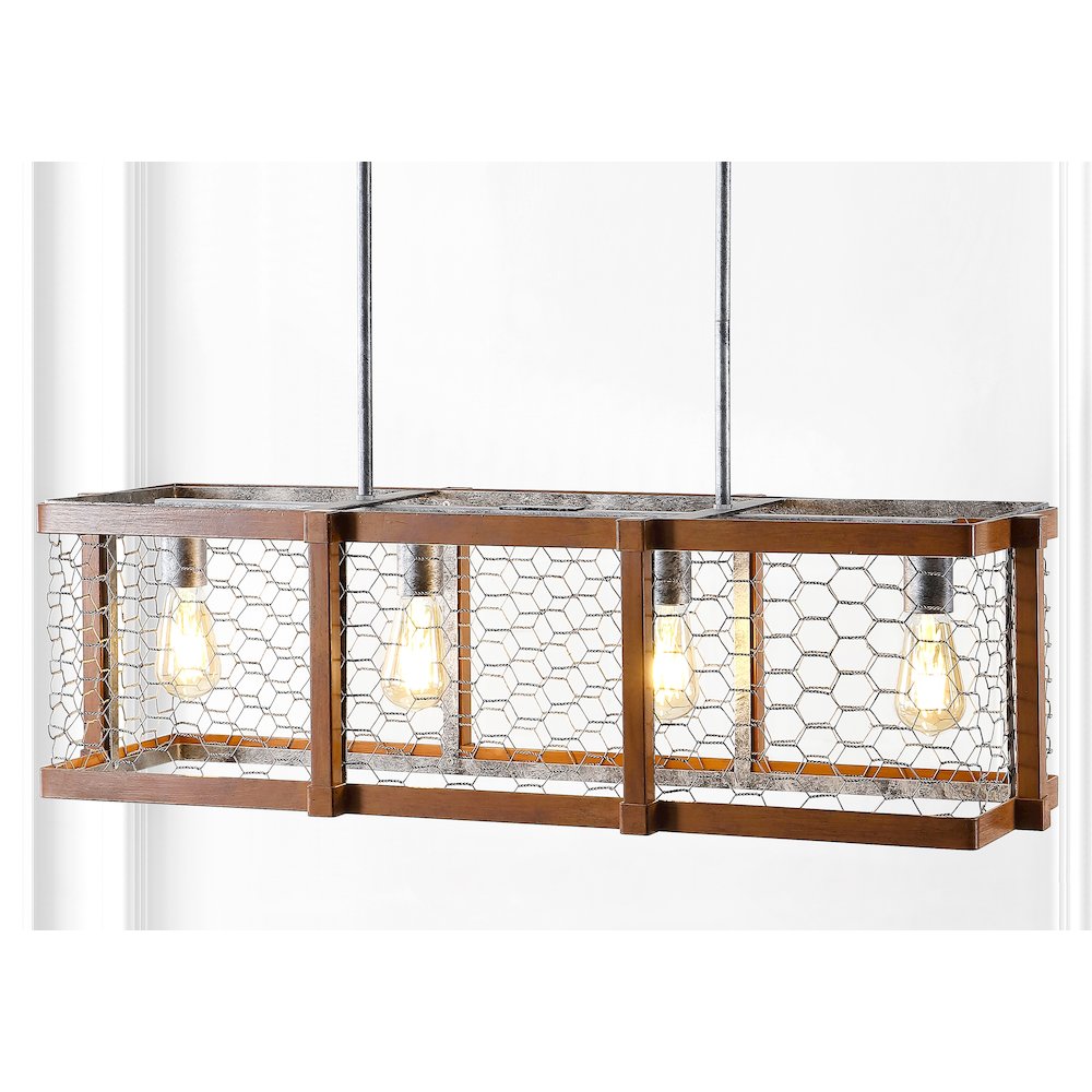 Gaines Linear Adjustable Iron Rustic Industrial Led Pendant. Picture 14