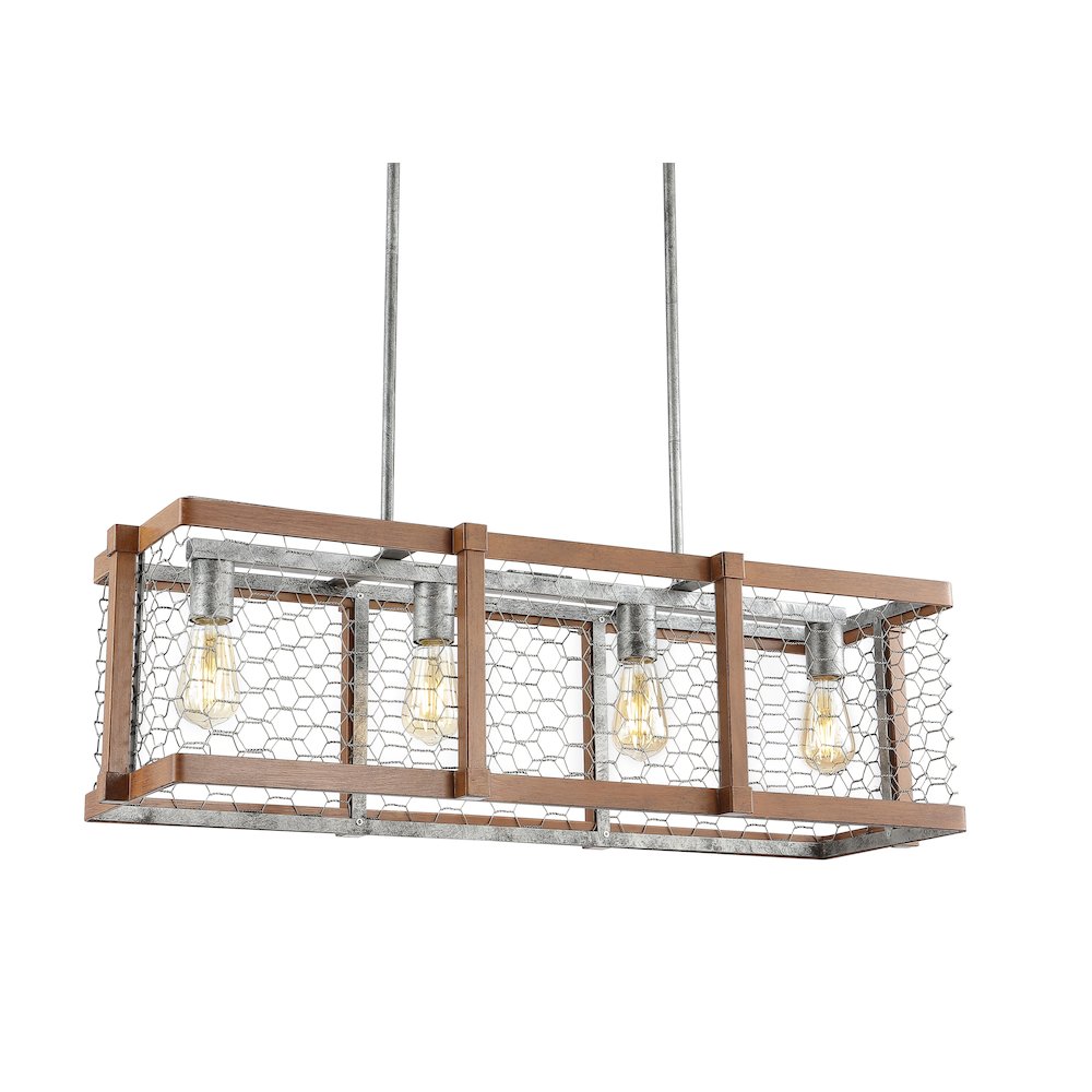 Gaines Linear Adjustable Iron Rustic Industrial Led Pendant. Picture 13