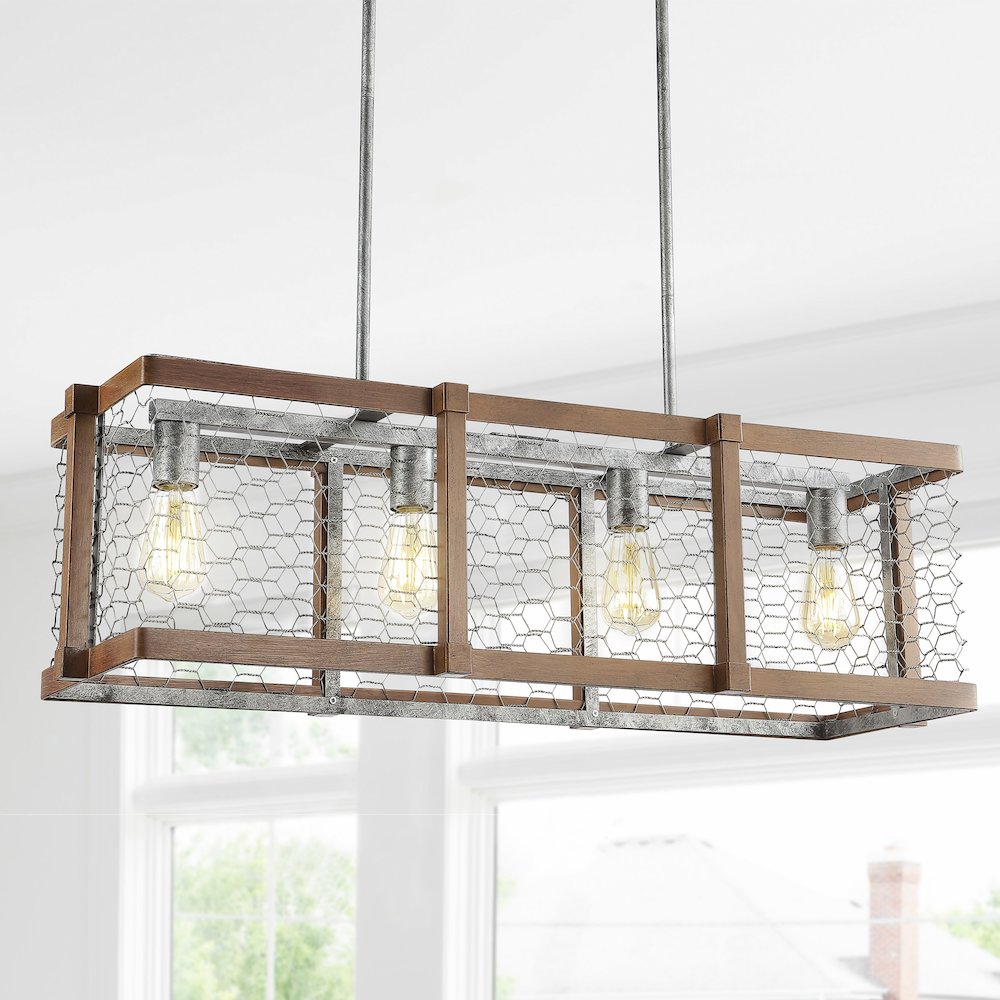Gaines Linear Adjustable Iron Rustic Industrial Led Pendant. Picture 15