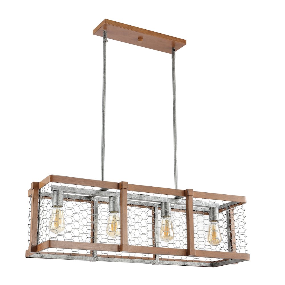 Gaines Linear Adjustable Iron Rustic Industrial Led Pendant. Picture 7