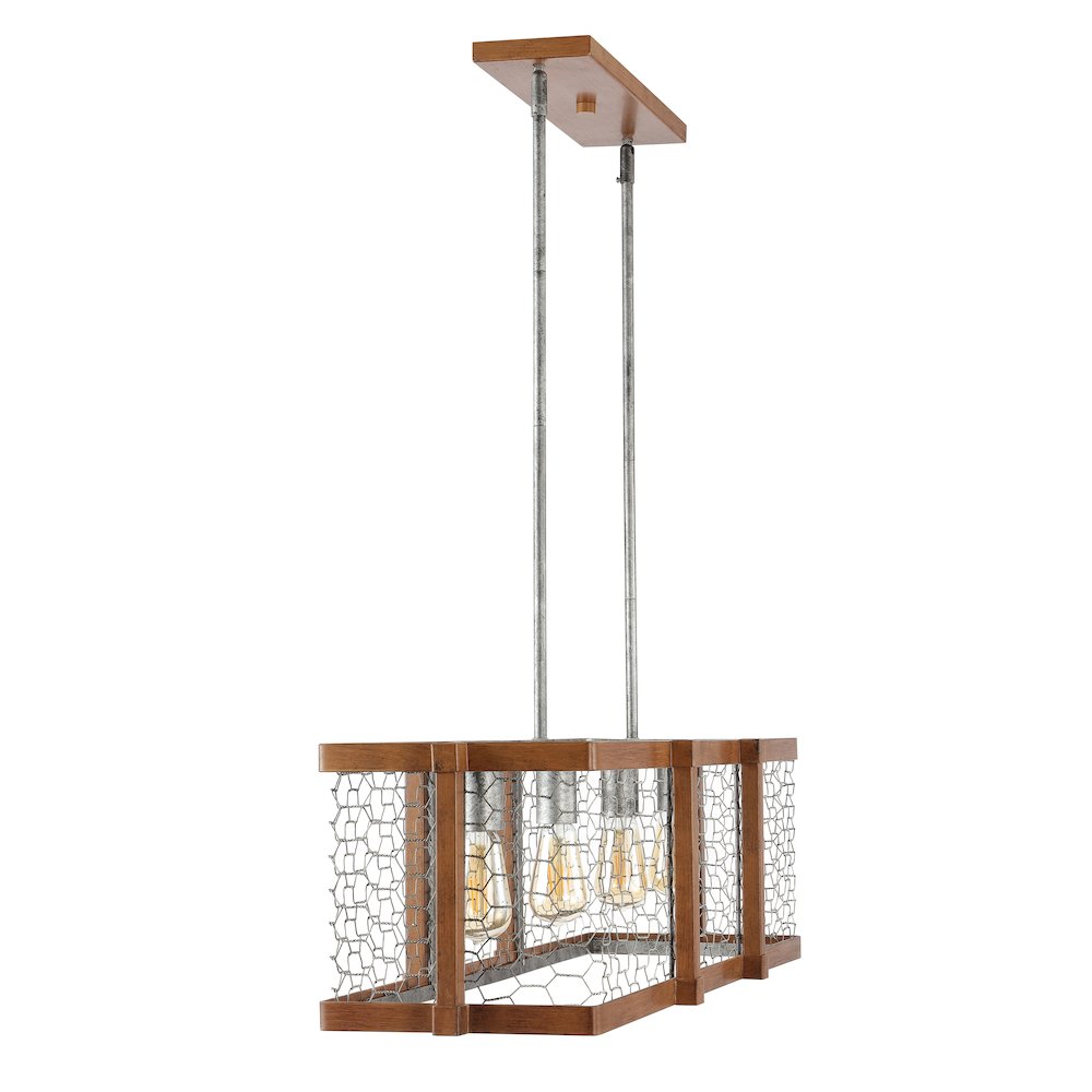 Gaines Linear Adjustable Iron Rustic Industrial Led Pendant. Picture 8