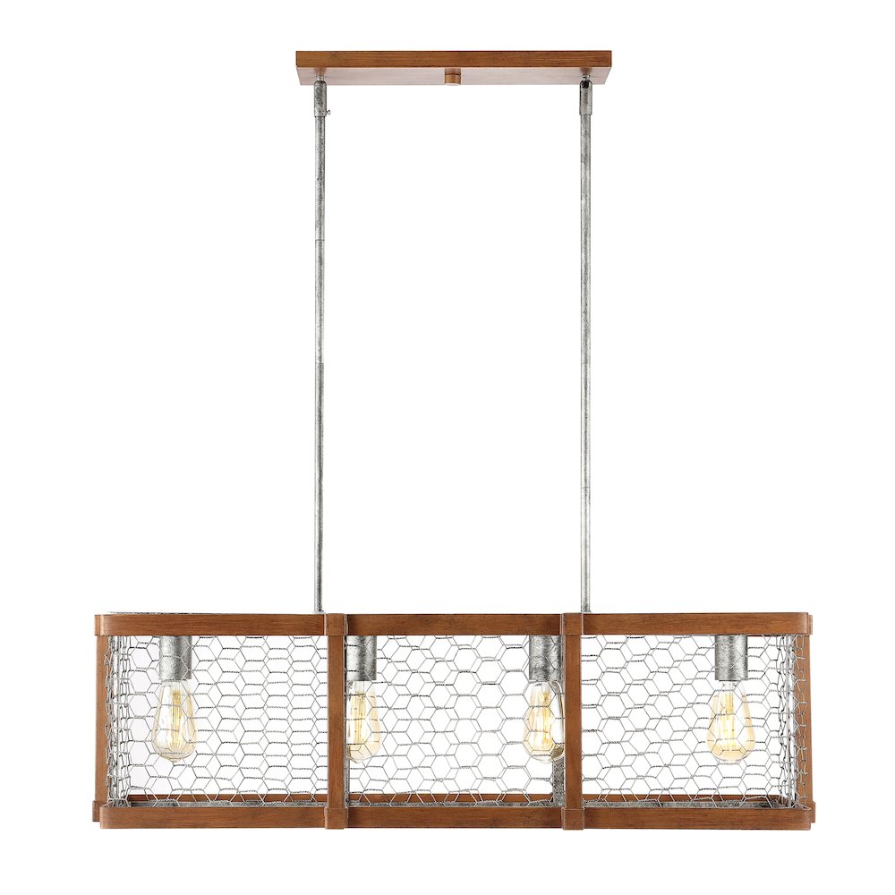 Gaines Linear Adjustable Iron Rustic Industrial Led Pendant. Picture 1