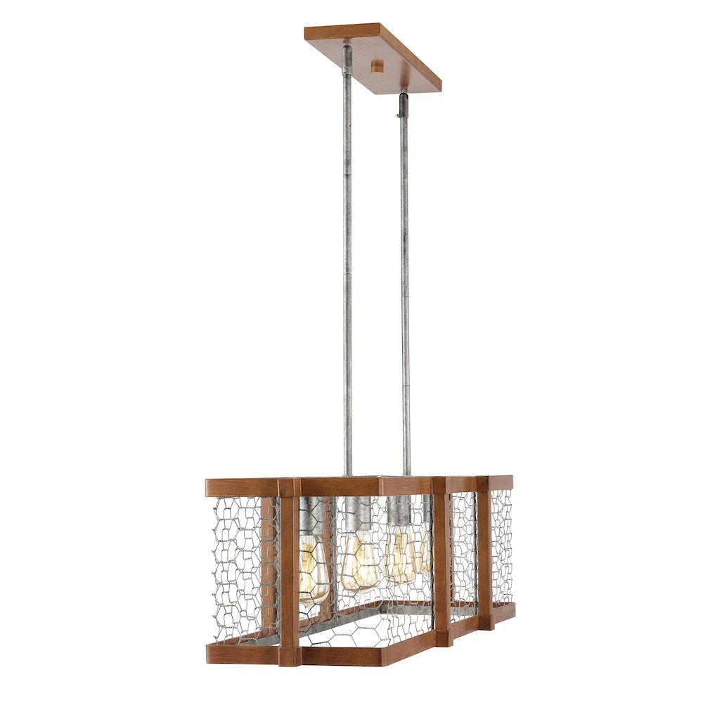 Gaines Linear Adjustable Iron Rustic Industrial Led Pendant. Picture 6