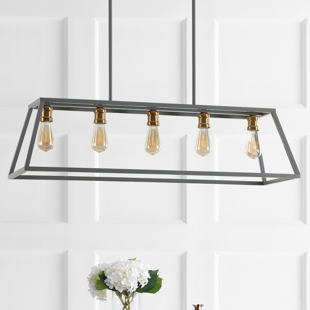 Floyd Adjustable Iron Farmhouse Vintage Led Dimmable Pendant. Picture 8