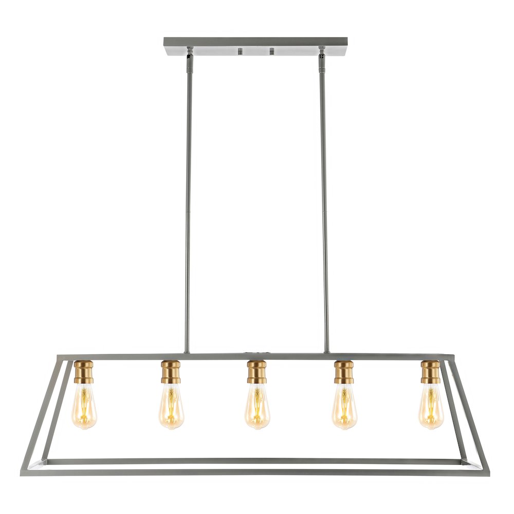 Floyd Adjustable Iron Farmhouse Vintage Led Dimmable Pendant. Picture 1