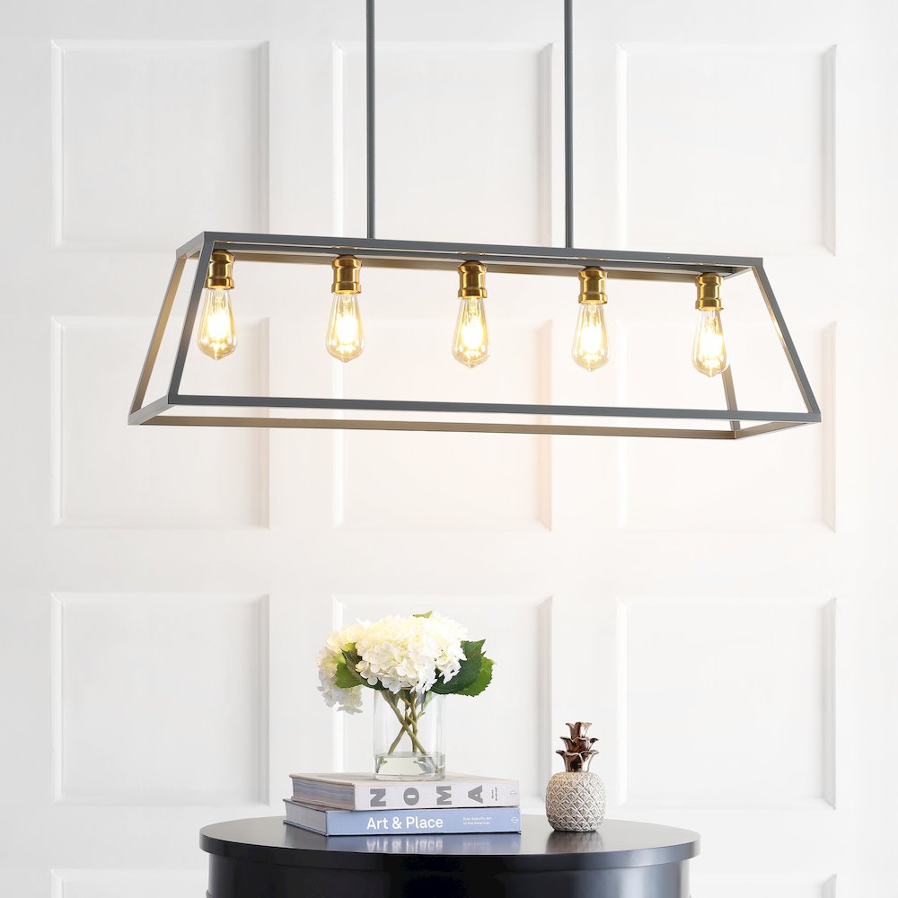 Floyd Adjustable Iron Farmhouse Vintage Led Dimmable Pendant. Picture 6