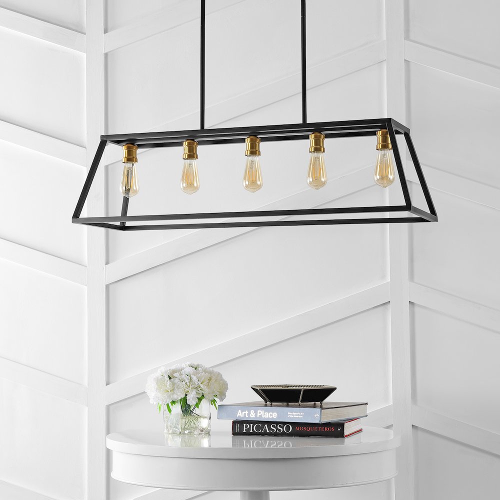 Floyd Adjustable Iron Farmhouse Vintage Led Dimmable Pendant. Picture 7