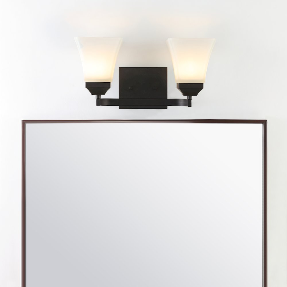 Staunton Iron/Glass Modern Cottage Led Vanity Light. Picture 11