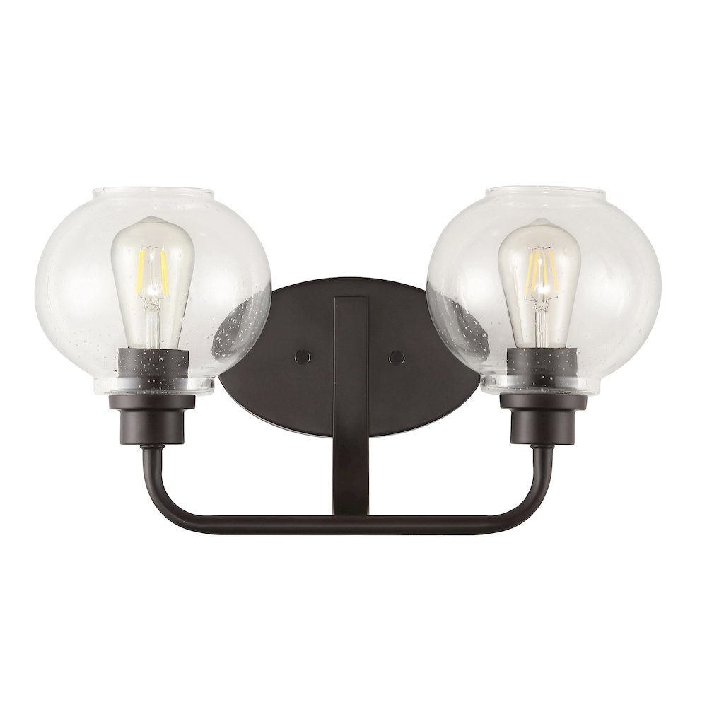 Sandrine Iron/Seeded Glass Cottage Rustic Led Vanity Light. Picture 10