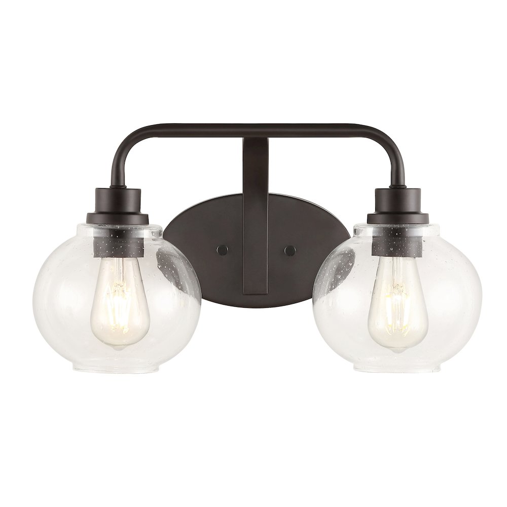 Sandrine Iron/Seeded Glass Cottage Rustic Led Vanity Light. Picture 1