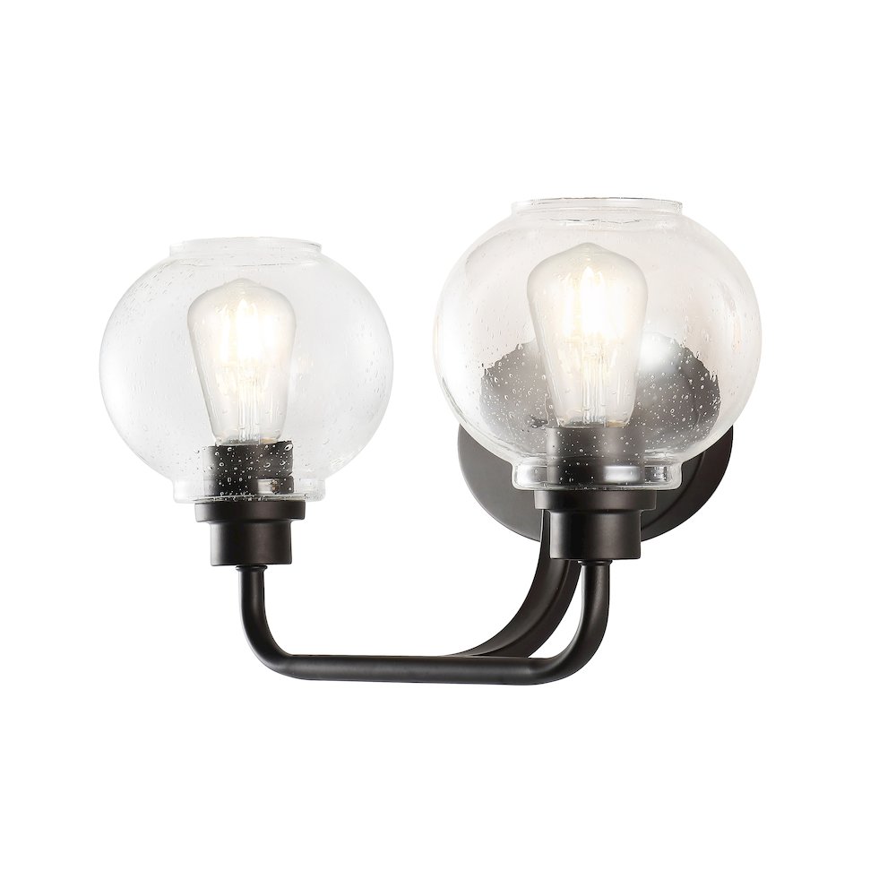 Sandrine Iron/Seeded Glass Cottage Rustic Led Vanity Light. Picture 6