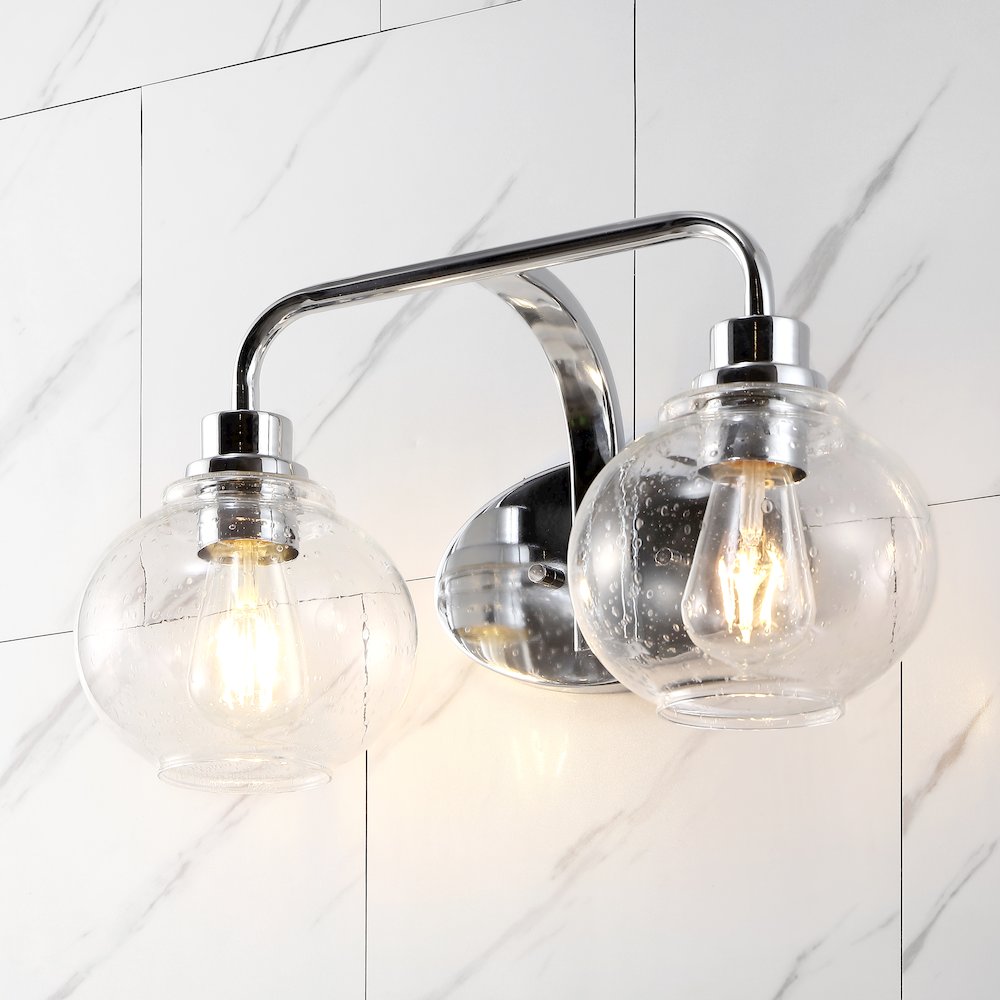 Sandrine Iron/Seeded Glass Cottage Rustic Led Vanity Light. Picture 11