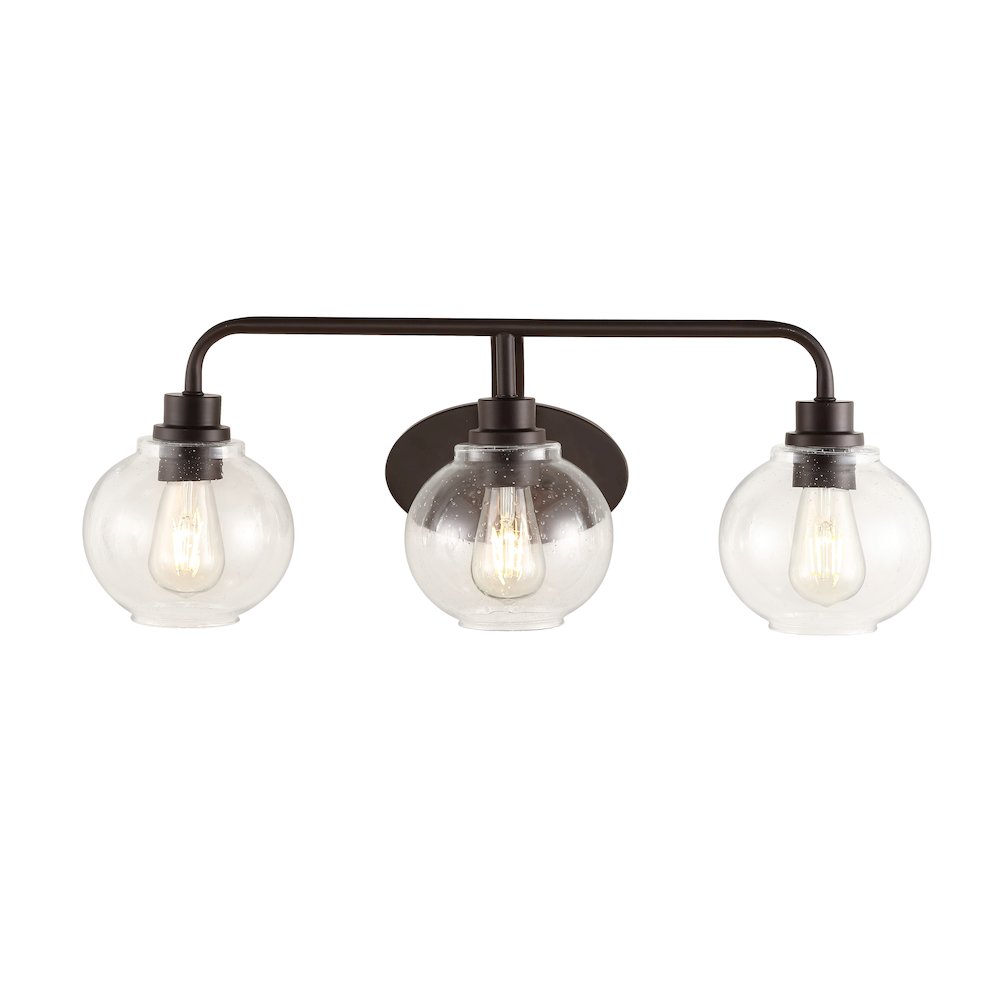 Sandrine Iron/Seeded Glass Cottage Rustic Led Vanity Light. Picture 1