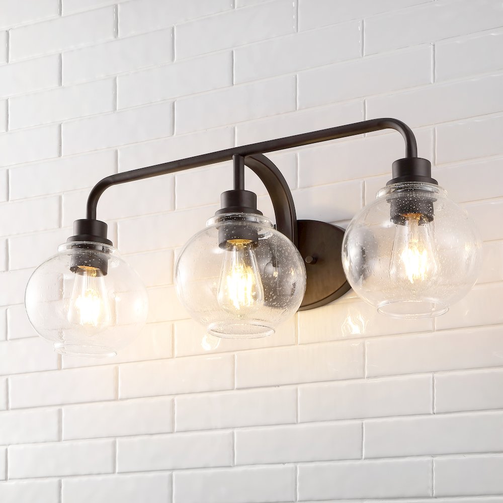 Sandrine Iron/Seeded Glass Cottage Rustic Led Vanity Light. Picture 11
