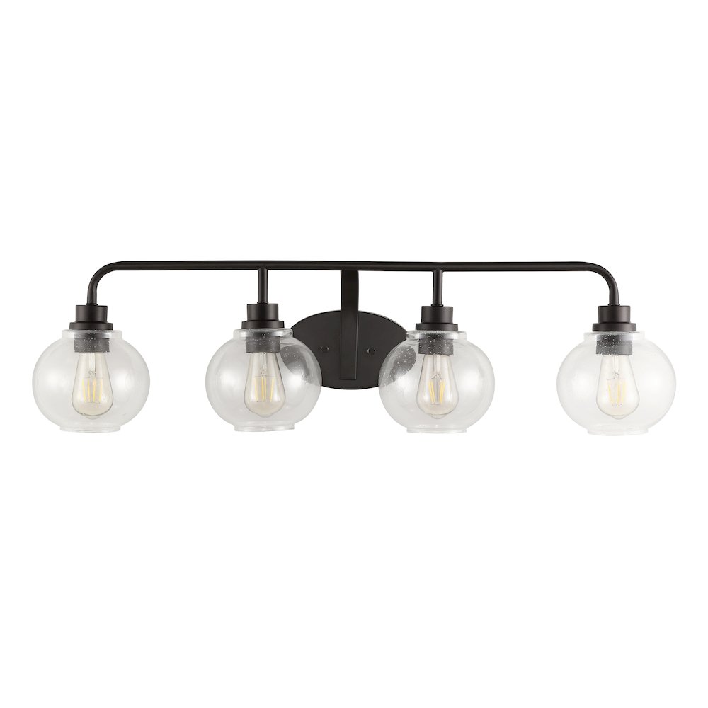 Sandrine Iron/Seeded Glass Cottage Rustic Led Vanity Light. Picture 2