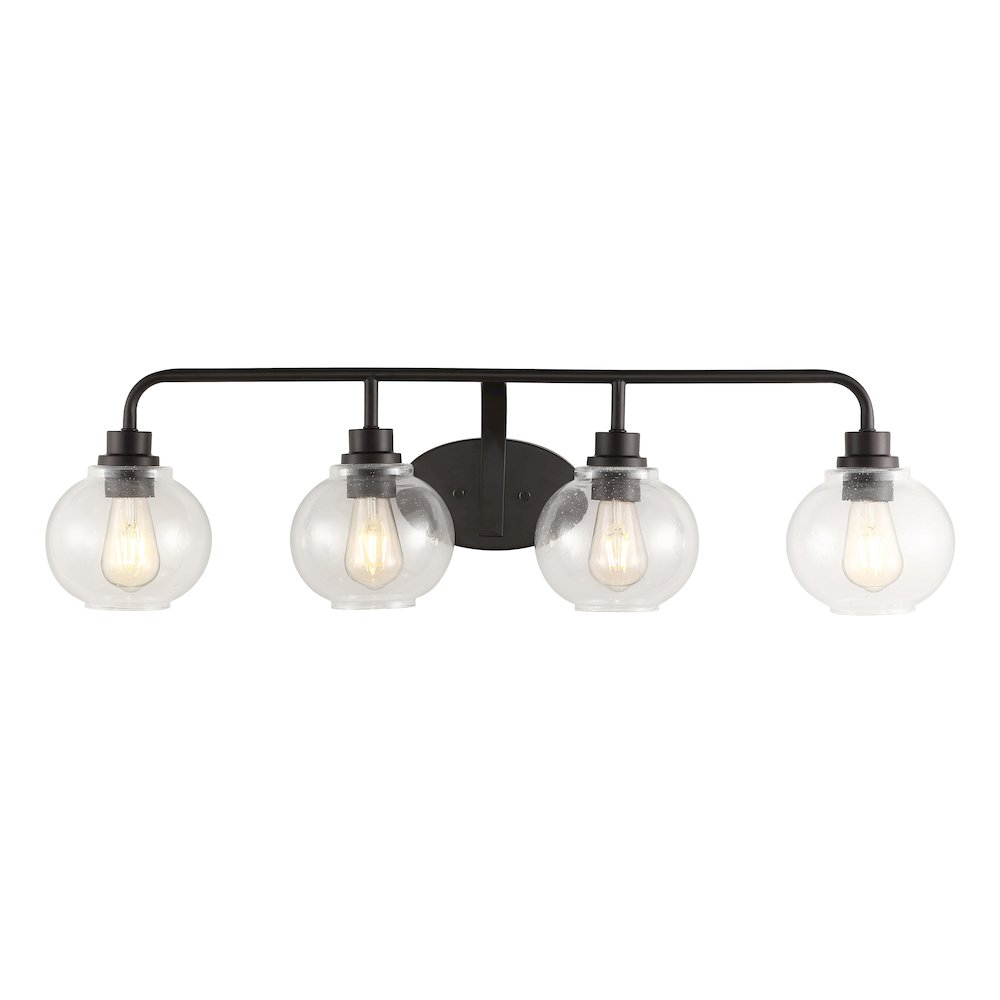 Sandrine Iron/Seeded Glass Cottage Rustic Led Vanity Light. Picture 1