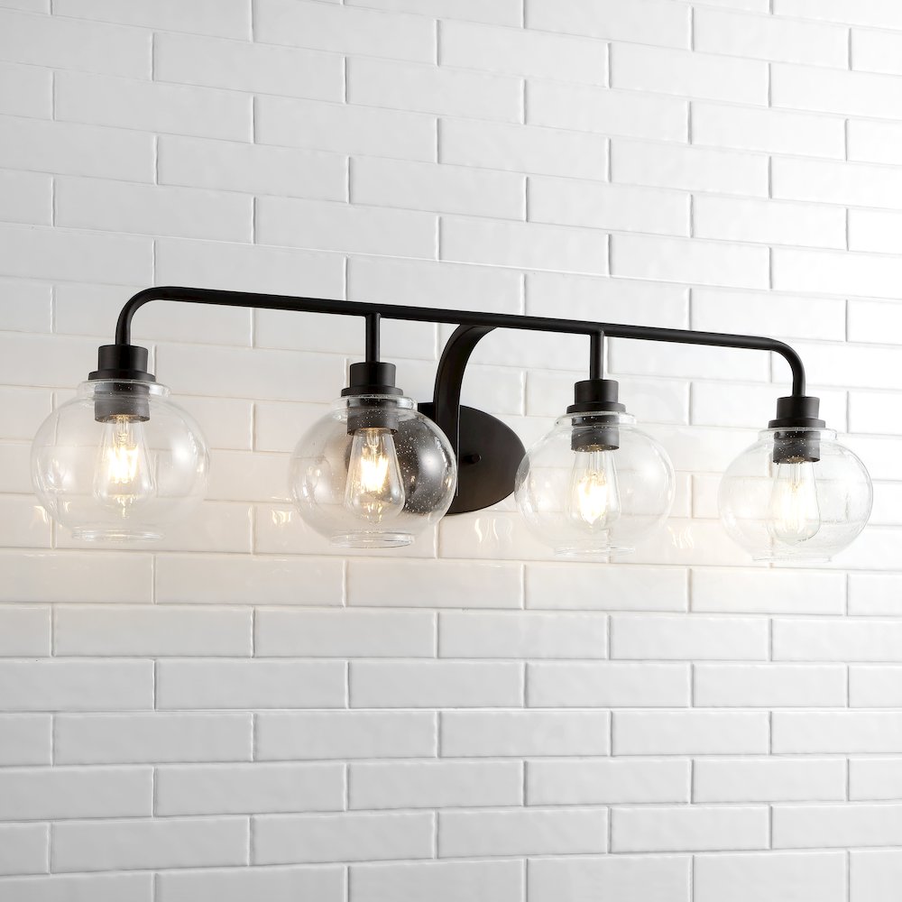 Sandrine Iron/Seeded Glass Cottage Rustic Led Vanity Light. Picture 11