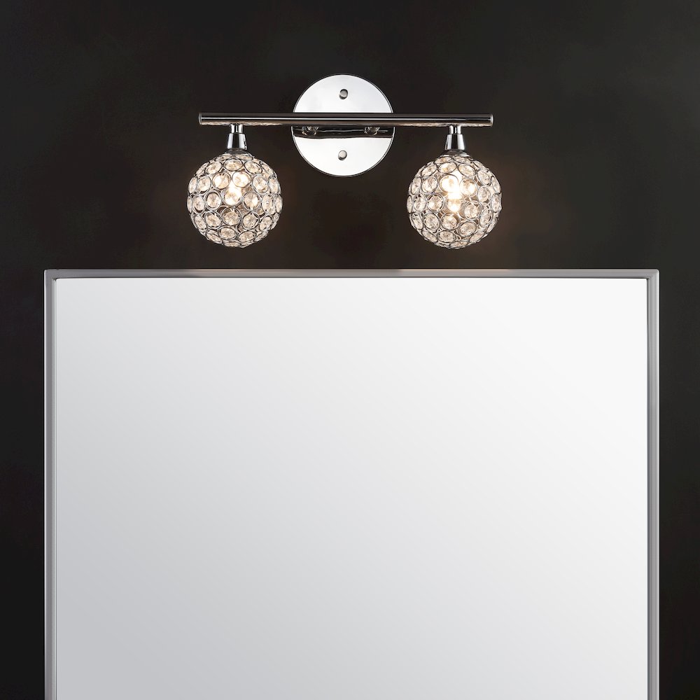 Maeve Iron/Glass Contemporary Glam Led Vanity Light. Picture 7