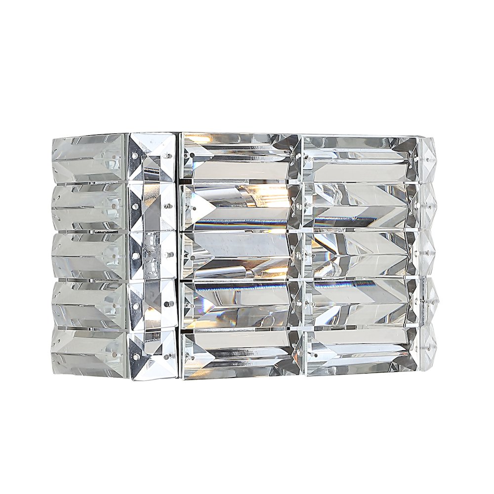 Evelyn Crystal Rectangle Ironcrystal Glam Modern Led Vanity Light. Picture 1