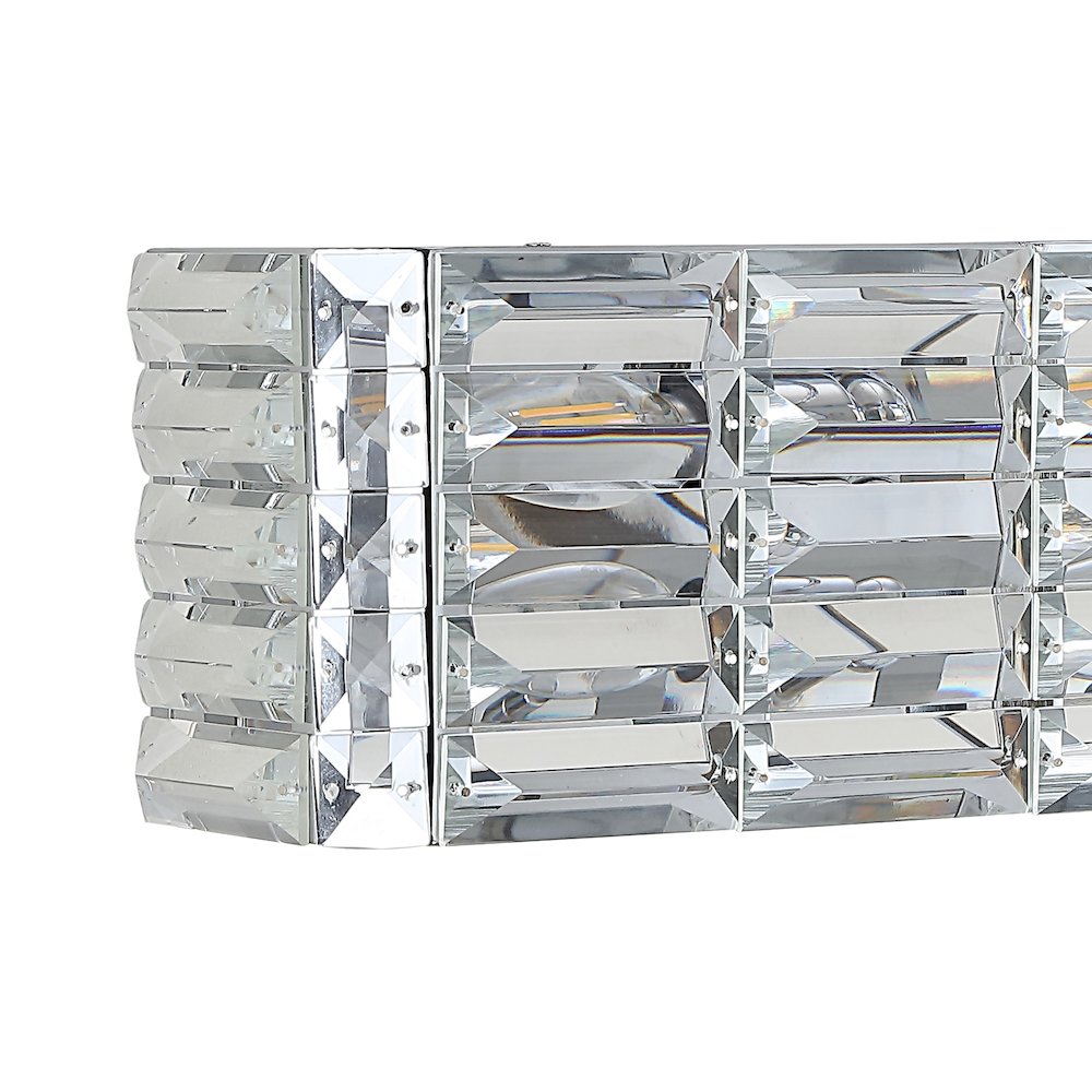 Evelyn Crystal Rectangle Ironcrystal Glam Modern Led Vanity Light. Picture 3