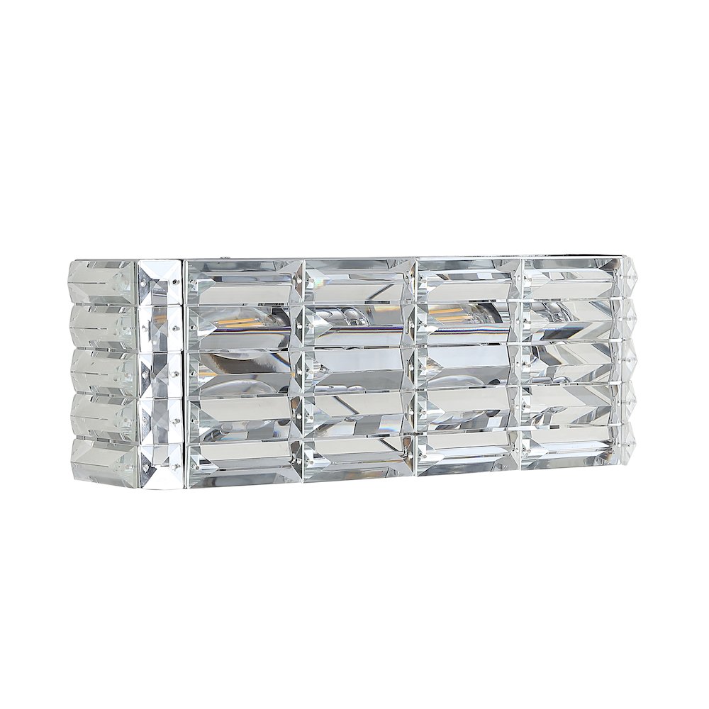 Evelyn Crystal Rectangle Ironcrystal Glam Modern Led Vanity Light. Picture 2