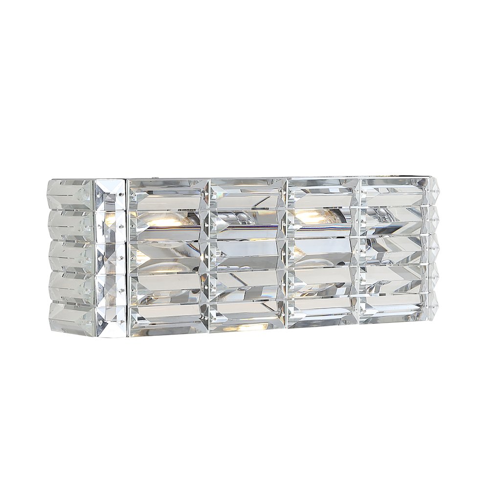 Evelyn Crystal Rectangle Ironcrystal Glam Modern Led Vanity Light. Picture 1