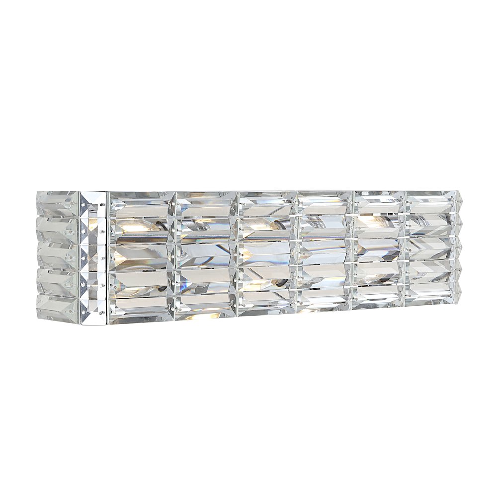 Evelyn Crystal Rectangle Ironcrystal Glam Modern Led Vanity Light. Picture 1
