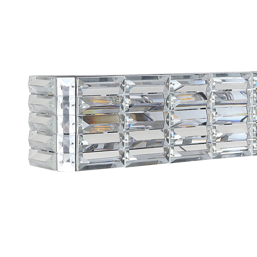 Evelyn Crystal Rectangle Ironcrystal Glam Modern Led Vanity Light. Picture 3