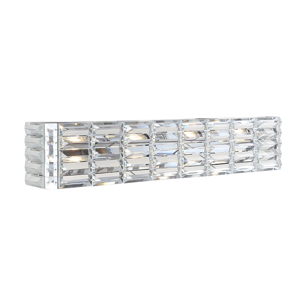 Evelyn Crystal Rectangle Ironcrystal Glam Modern Led Vanity Light. Picture 1