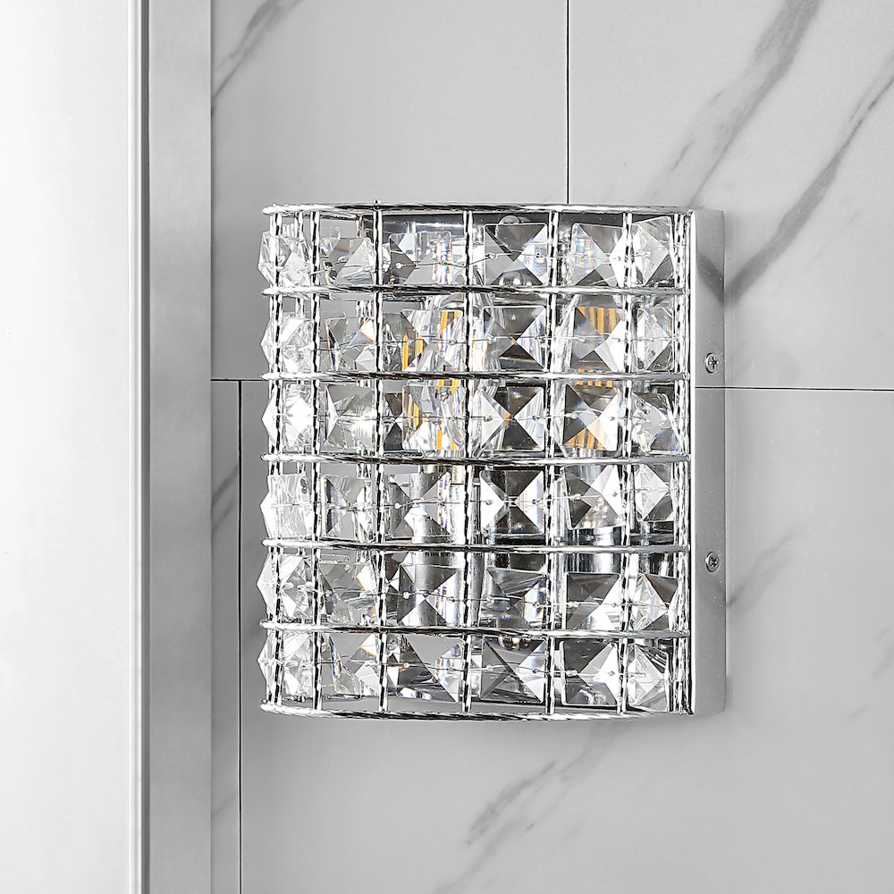 Clara Deco Metal/Crystal Classic Glam Led Vanity Light. Picture 7