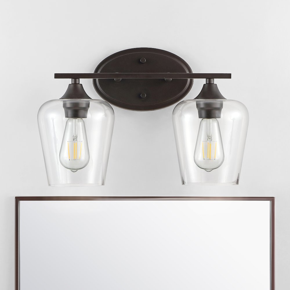 Jayne Iron/Glass Cottage Rustic Led Vanity Light. Picture 12
