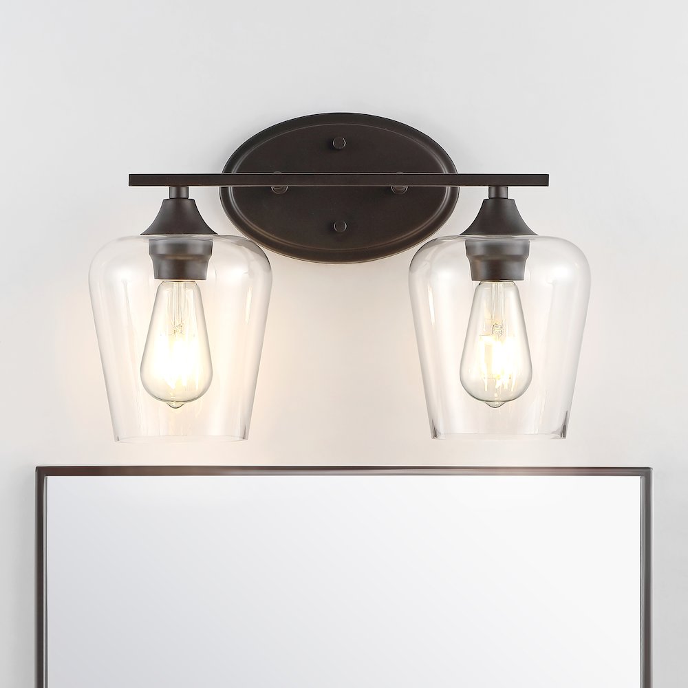 Jayne Iron/Glass Cottage Rustic Led Vanity Light. Picture 11