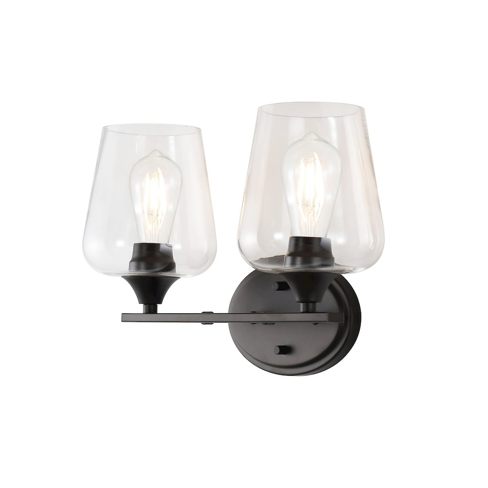Jayne Iron/Glass Cottage Rustic Led Vanity Light. Picture 6