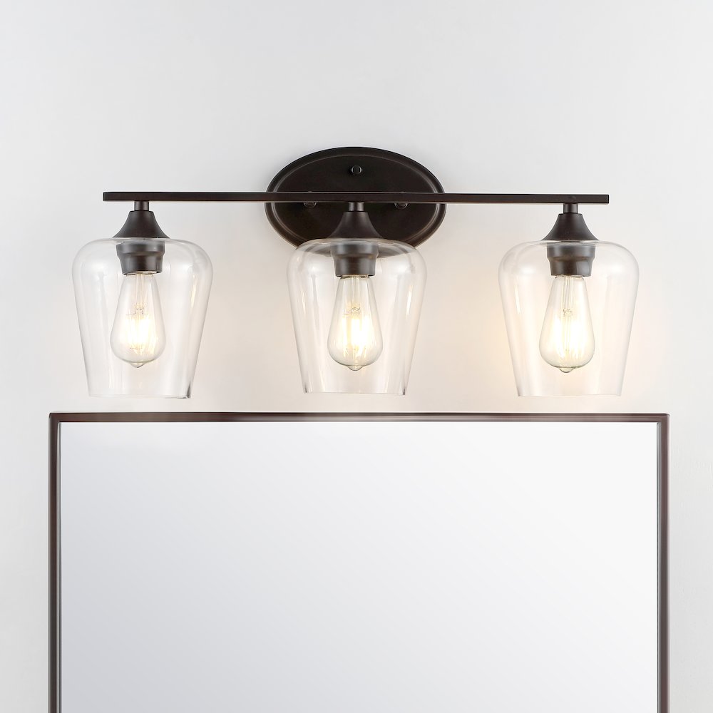 Jayne Iron/Glass Cottage Rustic Led Vanity Light. Picture 11