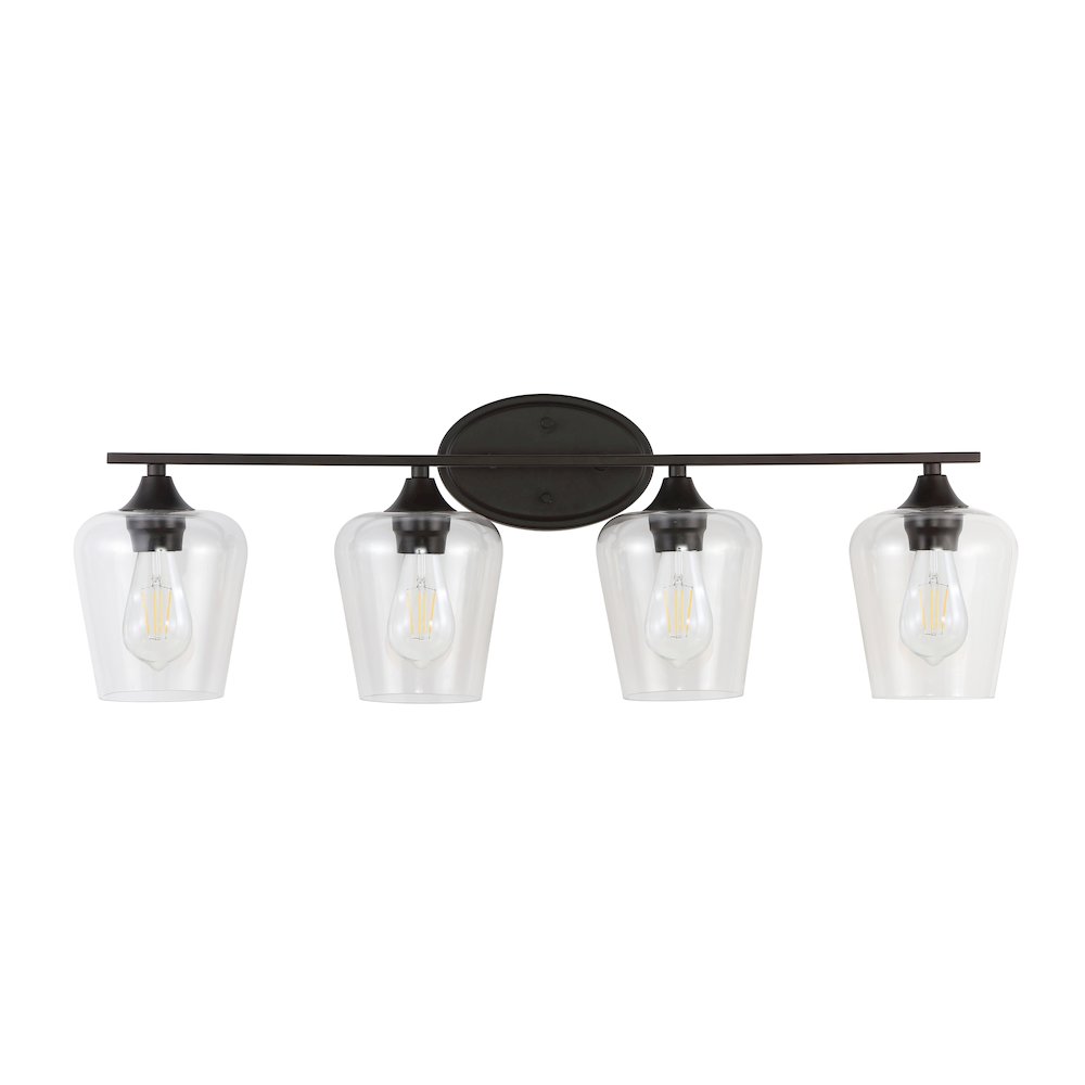 Jayne Iron/Glass Cottage Rustic Led Vanity Light. Picture 2