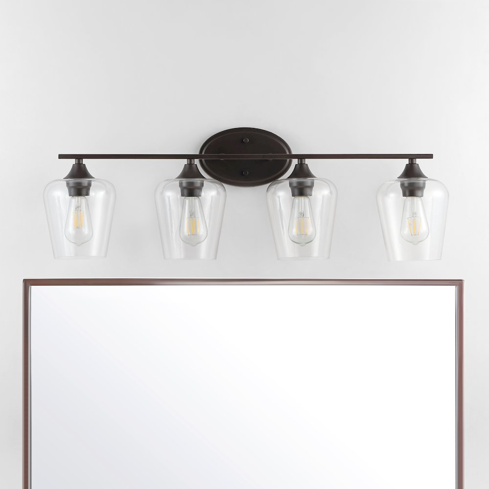 Jayne Iron/Glass Cottage Rustic Led Vanity Light. Picture 12