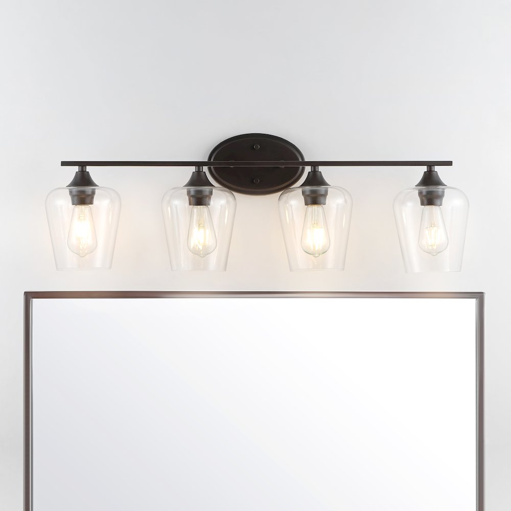 Jayne Iron/Glass Cottage Rustic Led Vanity Light. Picture 11