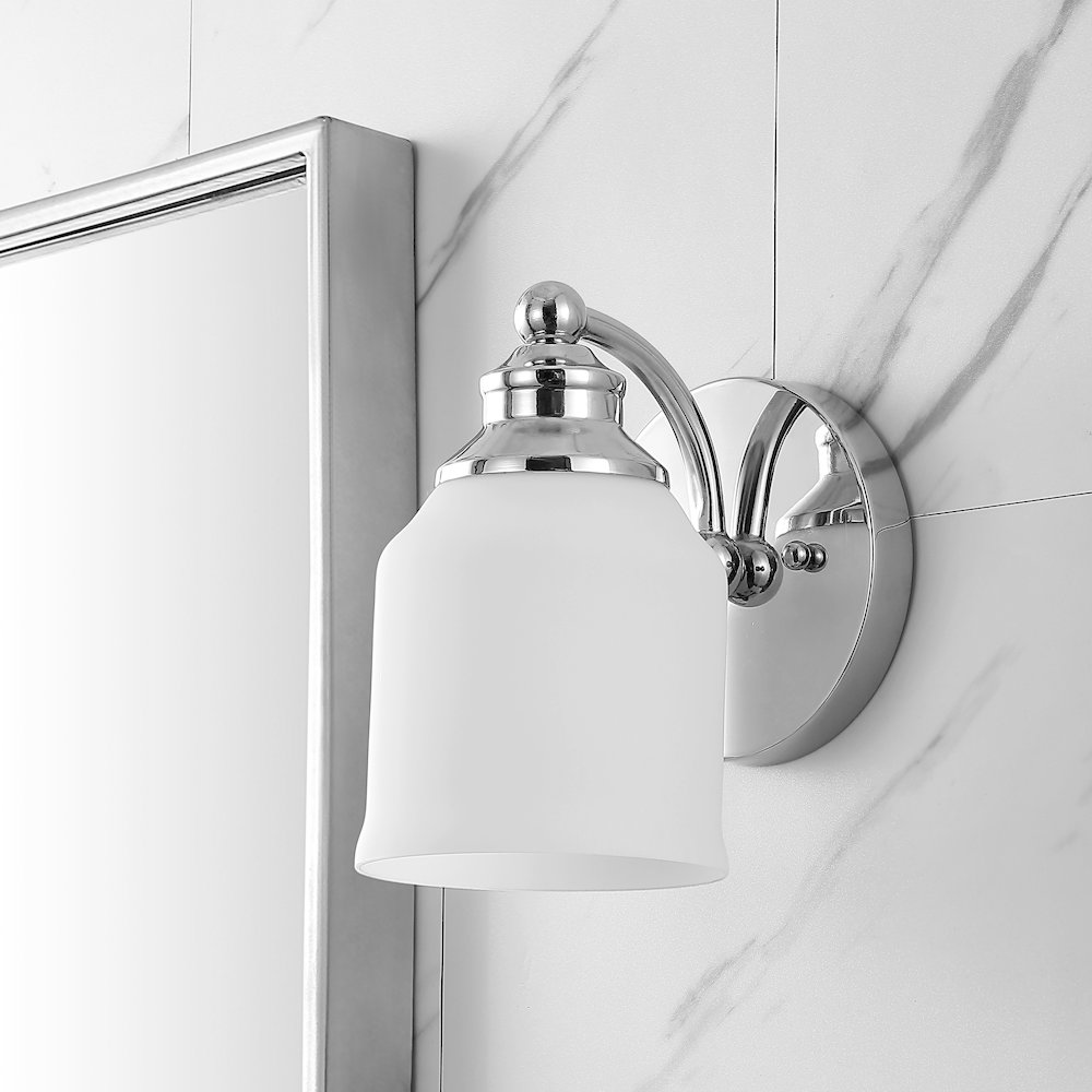 Lydia Iron/Frosted Glass Farmhouse Cottage Led Vanity Light. Picture 8