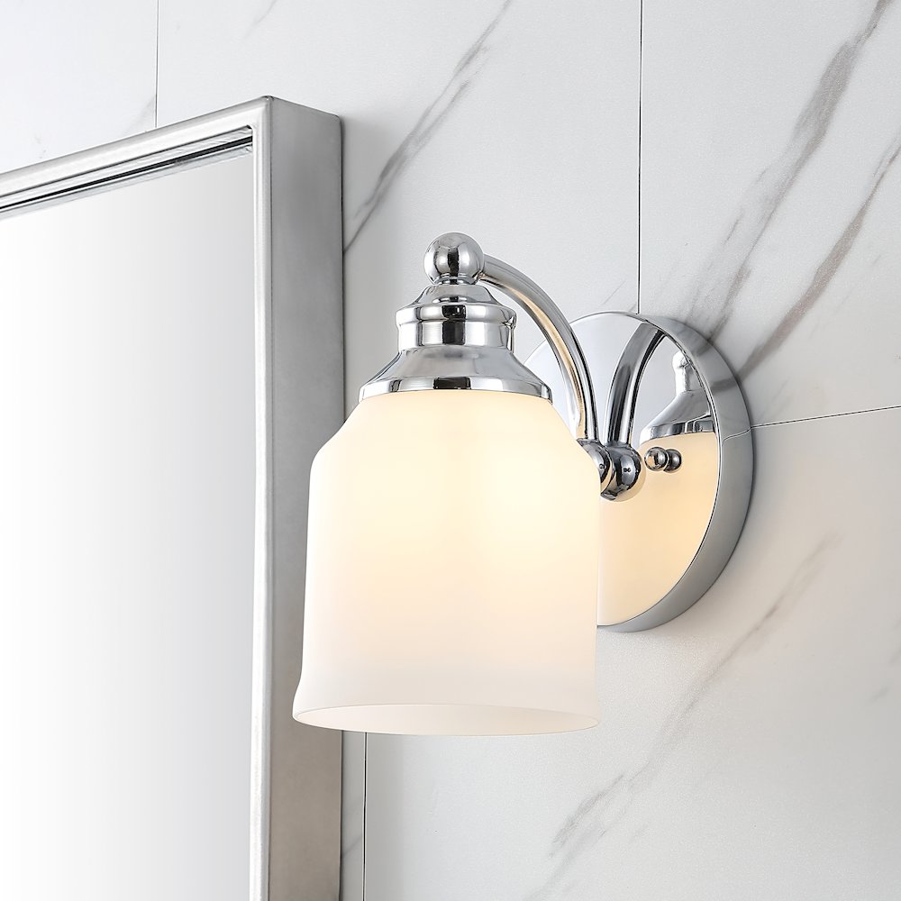 Lydia Iron/Frosted Glass Farmhouse Cottage Led Vanity Light. Picture 7