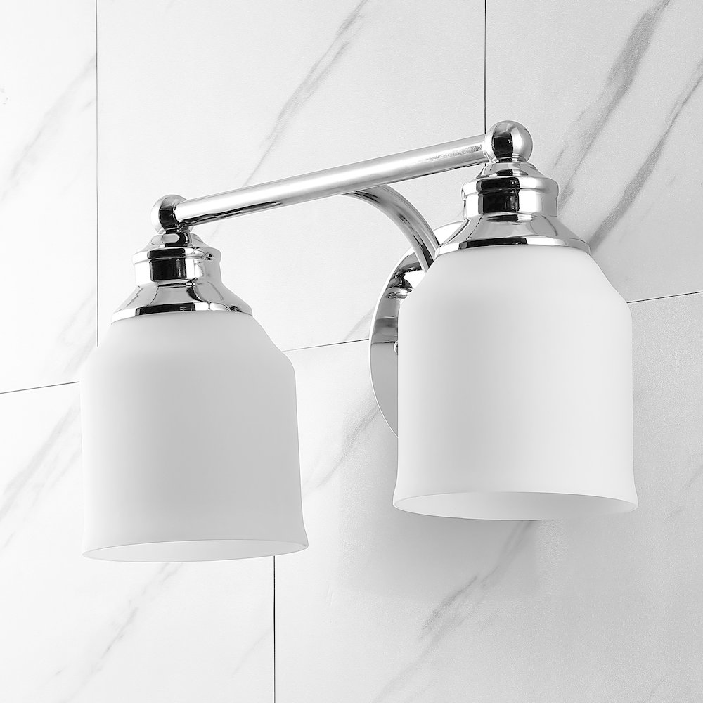 Lydia Iron/Frosted Glass Farmhouse Cottage Led Vanity Light. Picture 8