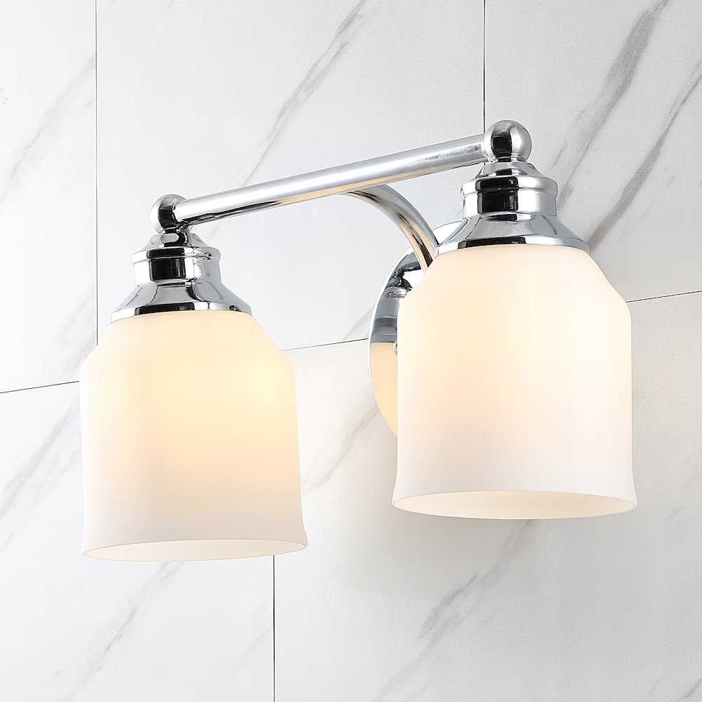 Lydia Iron/Frosted Glass Farmhouse Cottage Led Vanity Light. Picture 7