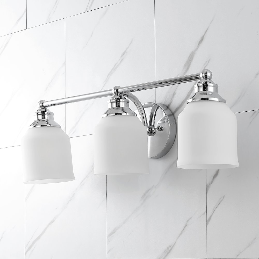 Lydia Iron/Frosted Glass Farmhouse Cottage Led Vanity Light. Picture 8