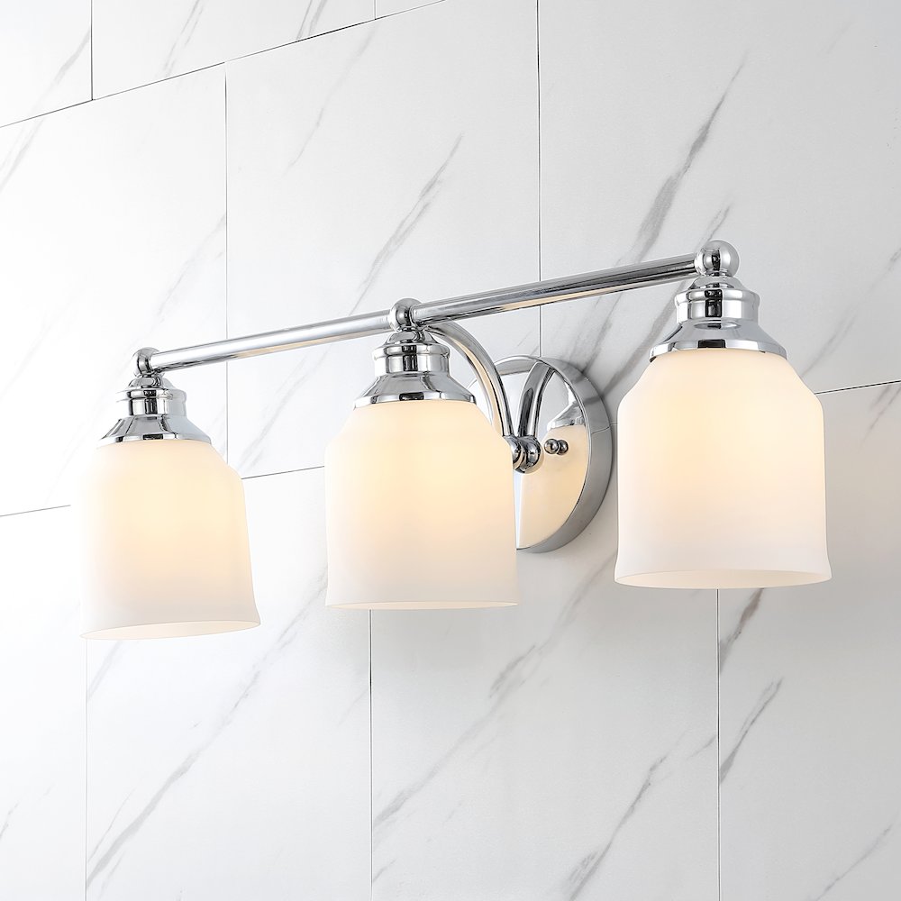 Lydia Iron/Frosted Glass Farmhouse Cottage Led Vanity Light. Picture 7