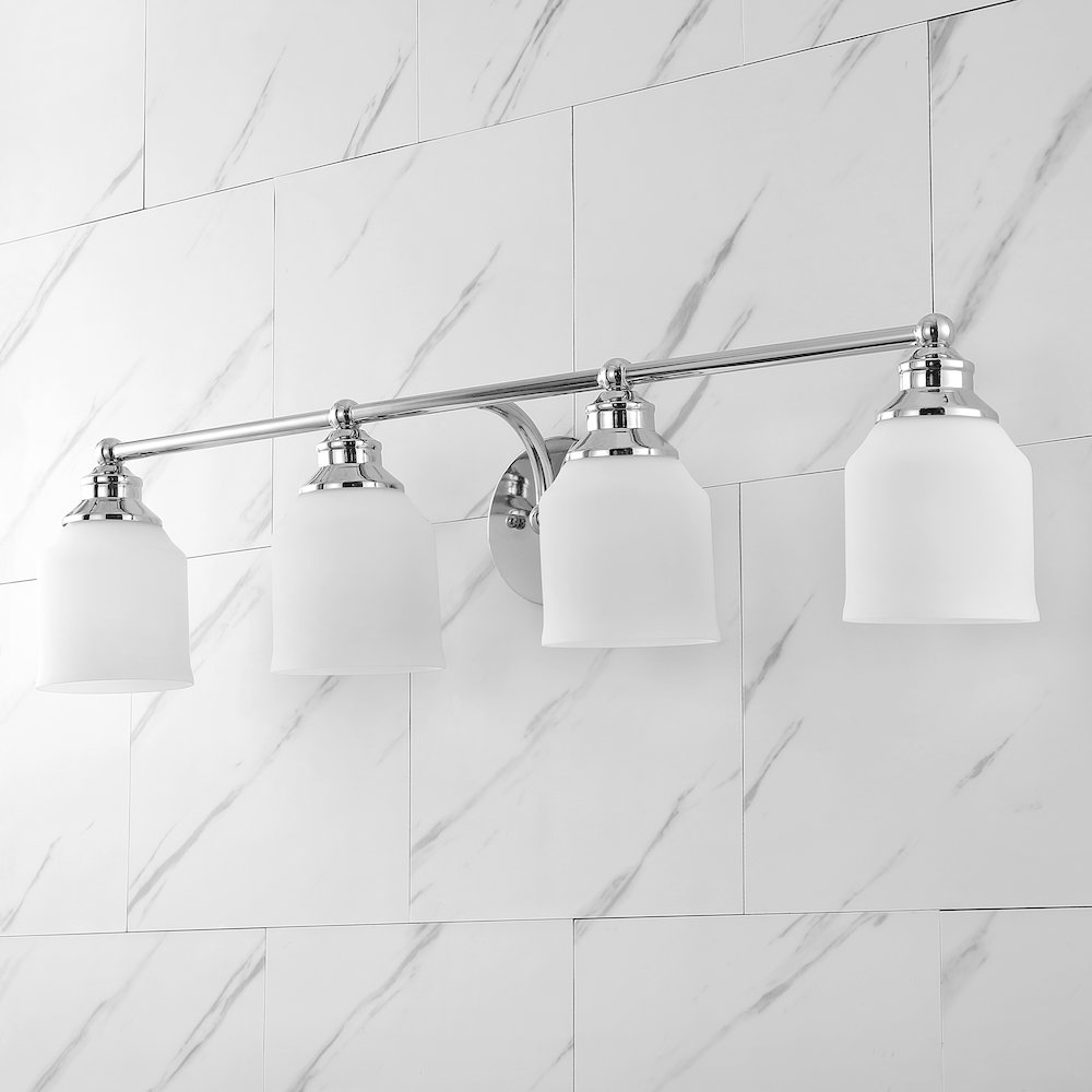 Lydia Iron/Frosted Glass Farmhouse Cottage Led Vanity Light. Picture 8
