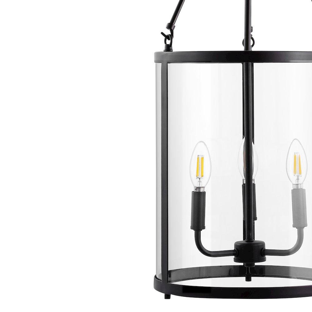 Kinsley Industrial Farmhouse Iron/Glass Led Pendant. Picture 2
