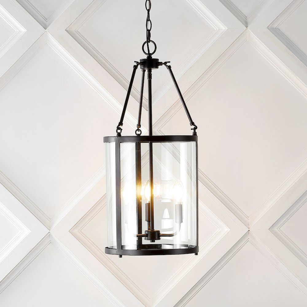 Kinsley Industrial Farmhouse Iron/Glass Led Pendant. Picture 8